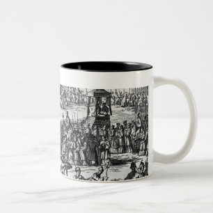 Prozession von den Toren von Macao Zweifarbige Tasse