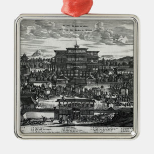 Prozession von Macao, eine Illustration Silbernes Ornament