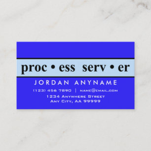 Prozessserver Blue Strip Business Card Visitenkarte