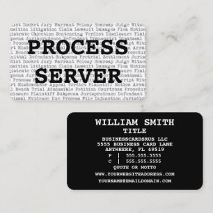 Prozessserver-Rechtsbegriffe Business Card Visitenkarte