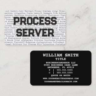Prozessserver-Rechtsbegriffe Business Card Visitenkarte