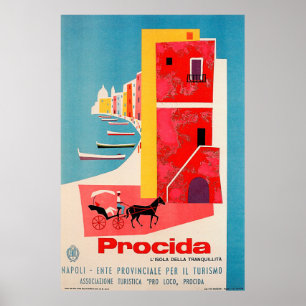 Prozida-Küste, Neapel, Italien Poster