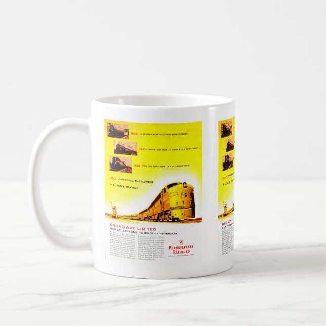PRR Broadway Limited 50 Jahre alt Kaffeetasse (Links)