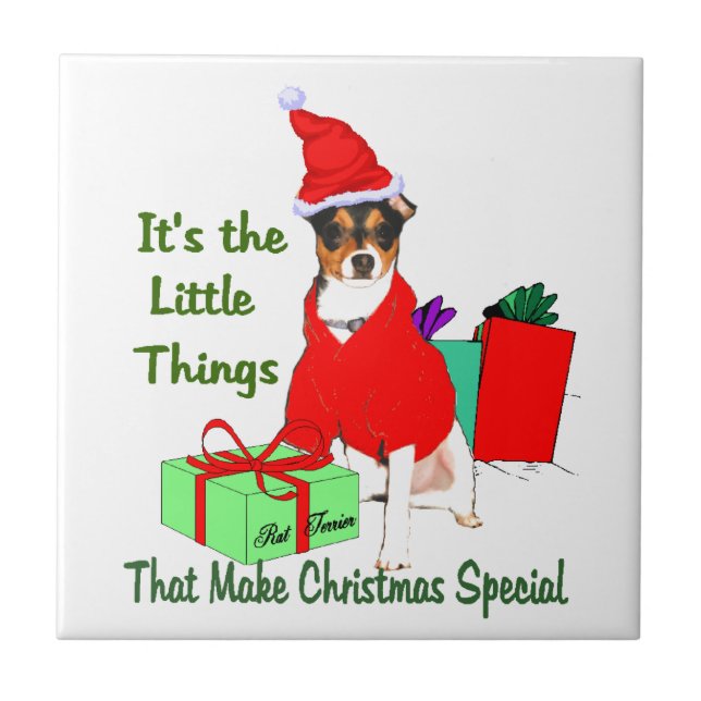 PrRat Terrier Weihnachten anpassen Fliese (Vorderseite)