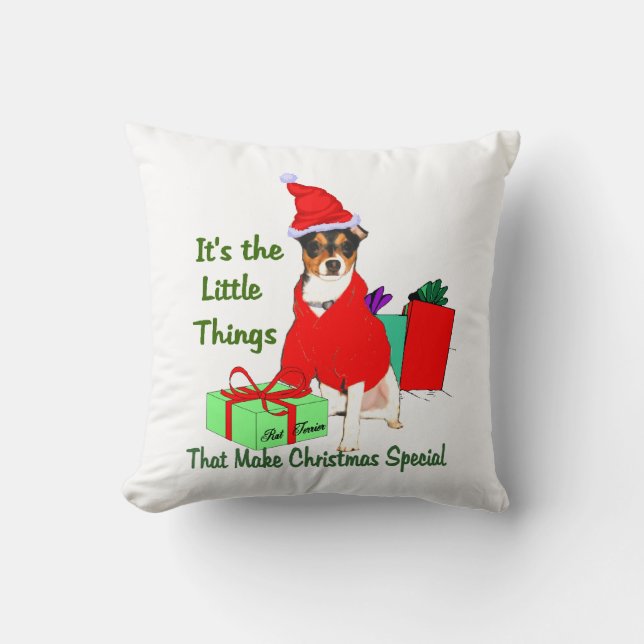 PrRat Terrier Weihnachten anpassen Kissen (Vorderseite)