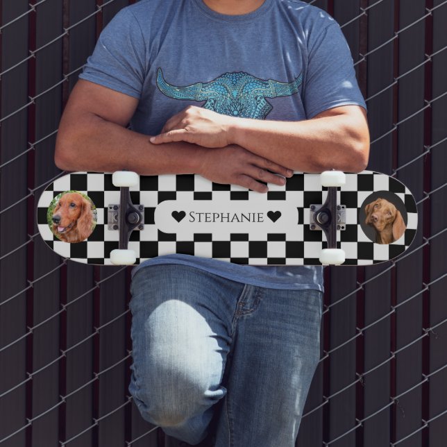 Prüfed Dog Foto Template mit/Herzname Skateboard (Außenbereich 3)