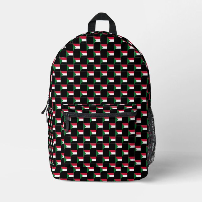 Prüfed Sudan Flag Muster Bedruckter Rucksack (Vorderseite)