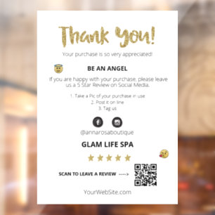 *~* PRÜFEN QR AP8 DANK IHNEN Niedlich Emoji Fensteraufkleber