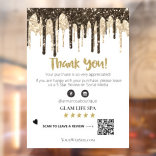 *~* PRÜFEN QR AP8 GLAM TROPFEN . Dankeschön Fensteraufkleber