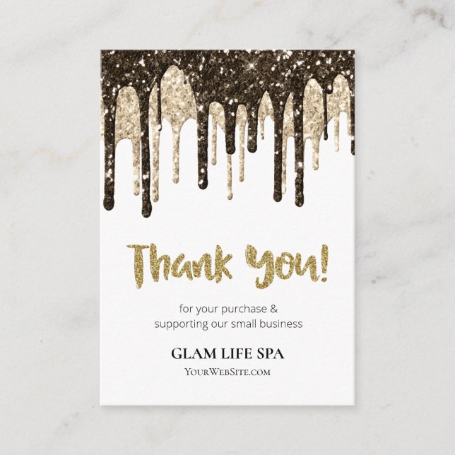 *~* PRÜFEN QR LOGO AP8 GLAM TROPFEN. Danke Begleitkarte (Vorderseite)