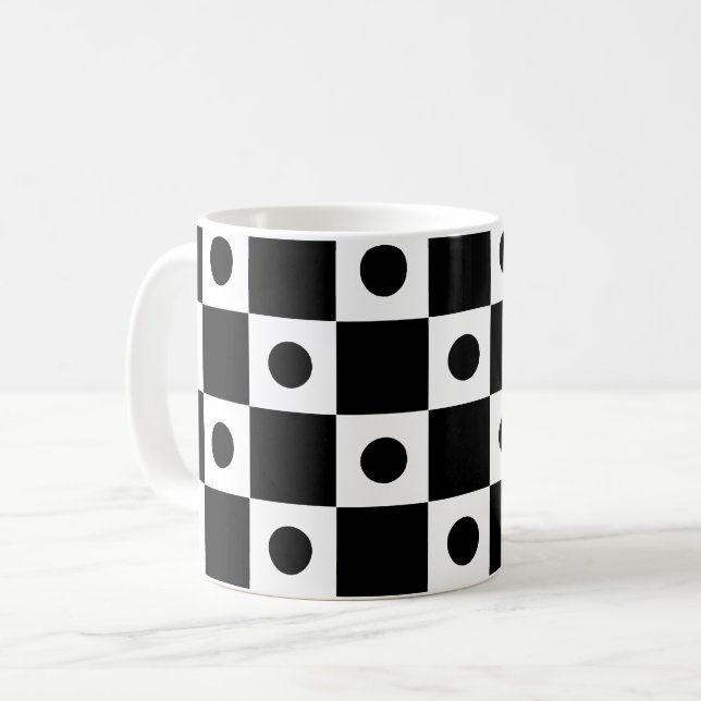 Prüfmuster für das Schwarz-weiße Punktkreuz Kaffeetasse (Vorderseite Links)