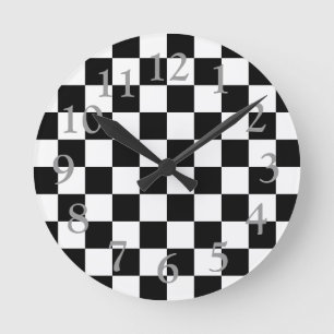 Prüfmuster für die Rückseite Schwarz/Weiß-Kont Runde Wanduhr