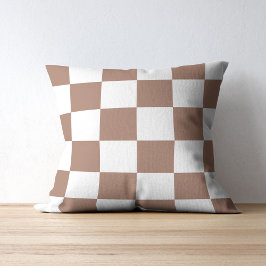 Prüfmuster in Weiß und Mocha Mousse Kissen