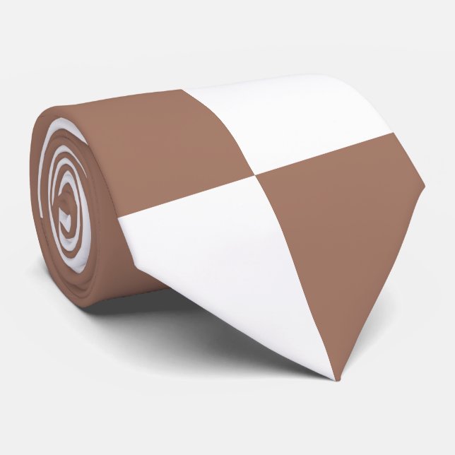 Prüfmuster in Weiß und Mocha Mousse Krawatte (Gerollt)