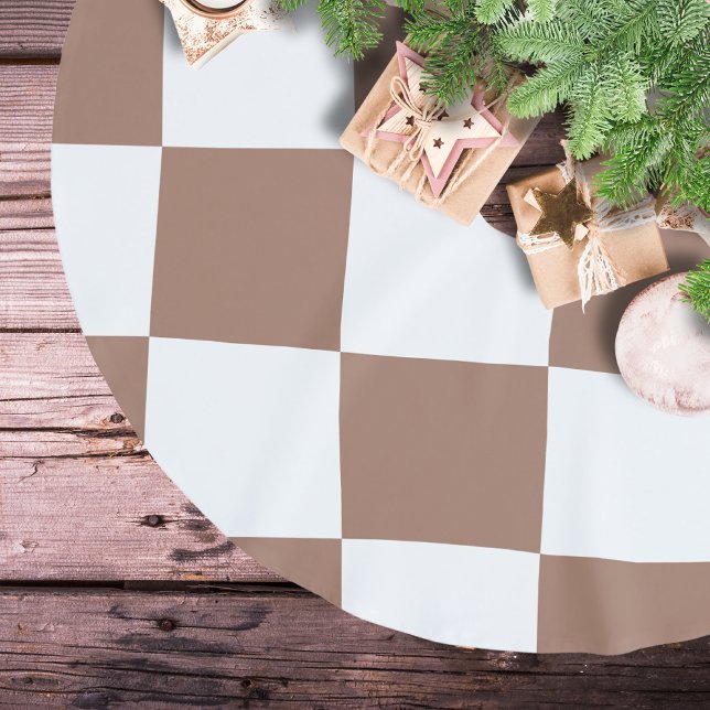 Prüfmuster in Weiß und Mocha Mousse Polyester Weihnachtsbaumdecke (Von Creator hochgeladen)