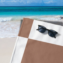 Prüfmuster in Weiß und Mocha Mousse Strandtuch