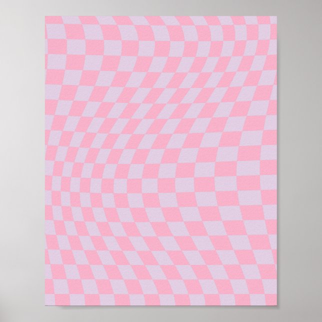 Prüfmuster Lilac Pink Karo Checkerboard Poster (Vorne)