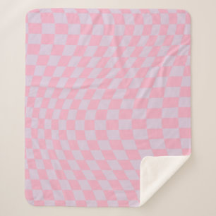 Prüfmuster Lilac Pink Karo Checkerboard Sherpadecke