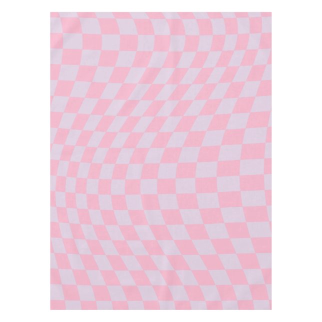 Prüfmuster Lilac Pink Karo Checkerboard Tischdecke (Vorderseite)