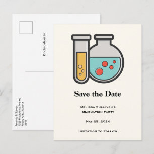 Prüfrohr und Beaker für die Chemie Ankündigungspostkarte