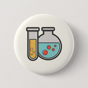 Prüfrohr und Beaker für die Chemie Button