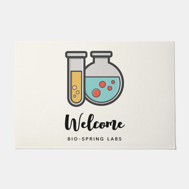 Prüfrohr und Beaker für die Chemie Fußmatte (Vorderseite)