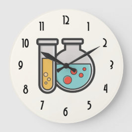 Prüfrohr und Beaker für die Chemie Große Wanduhr