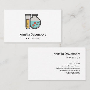 Prüfrohr und Beaker für die Chemie Visitenkarte