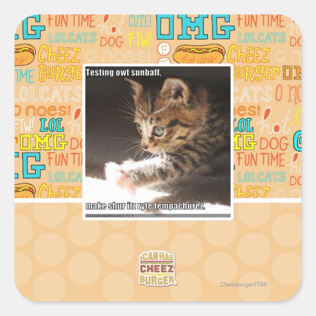 Prüfung owt sunbaff quadratischer aufkleber (Vorderseite)