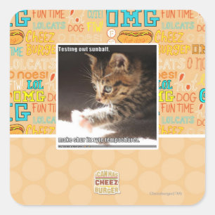 Prüfung owt sunbaff quadratischer aufkleber