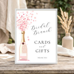 Prunkvolles Brunch Rosa Karten Geschenke Brautpart Poster