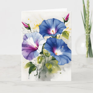 Prunkwinde - Aquarellblumen Karte
