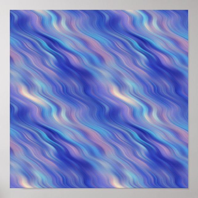 Prunkwinde Blau Wellenförmige Textur Poster (Vorne)
