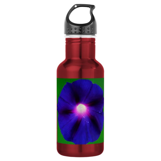 Prunkwinde-Blüte  Edelstahlflasche (Vorderseite)