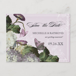Prunkwinde-Hortensie - Save the Date Postkarte