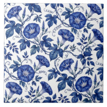Prunkwinden Kobaltblau Weiß Delft-Stil
