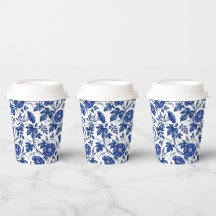 Prunkwinden Kobaltblau Weiß Delft-Stil