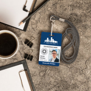 Prussian Blue Foto & 2 Logos Mitarbeiterausweis Ausweis