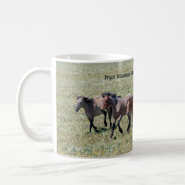 Pryor Mountain Wilde Pferde laufen Kaffeetasse (Links)