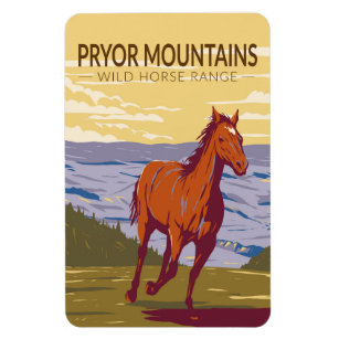Pryor Mountains Wildes Pferd Reichweite Vintag Magnet