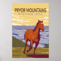 Pryor Mountains Wildes Pferd Reichweite Vintag