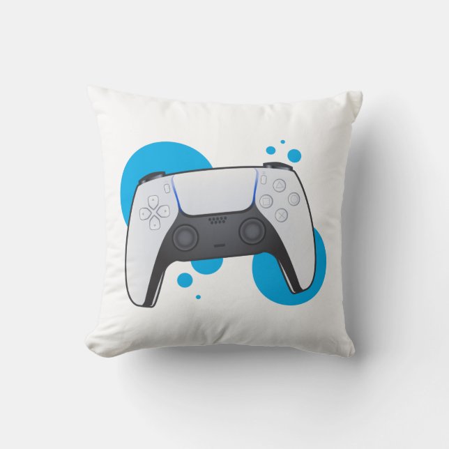 PS5 Dual-Sense-Controller-Throw-Pillow Kissen (Vorderseite)