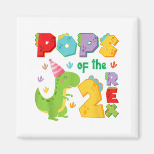 Ps der zwei Rex 2. Geburtstag Junge Dinosaurier T- Magnet