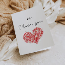 PS I Liebe Sie Herz Valentine Tageskarte