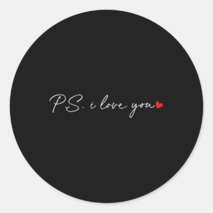PS I Liebe You Day Valentinstag Lila Herzkuchen Runder Aufkleber