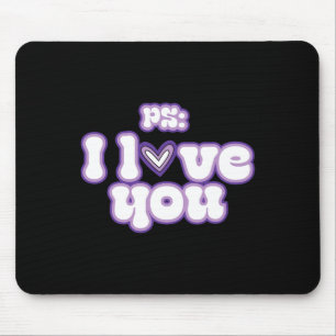 PS I Liebe You Groovy Valentine's Day Lila Vintag Mousepad