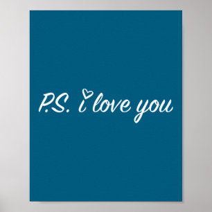 Ps i love you Tag lila Farb-Illustration Poster