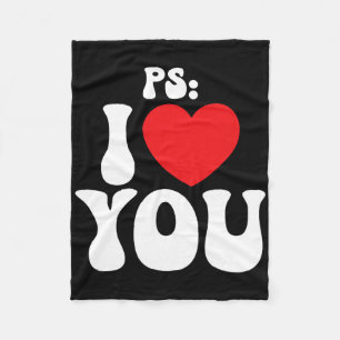 Ps I Love You Tag lila lustig valentin passende Fleecedecke
