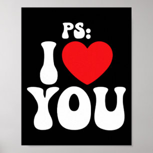 Ps I Love You Tag lila lustiger Valentinstag passe Poster
