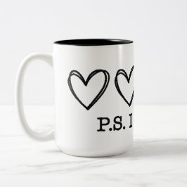 PS Ich liebe dich Tag Valentinstag Lila Herz Zweifarbige Tasse